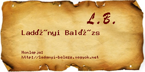 Ladányi Balázs névjegykártya