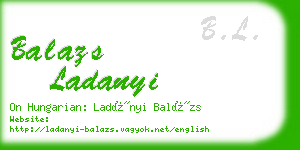 balazs ladanyi business card